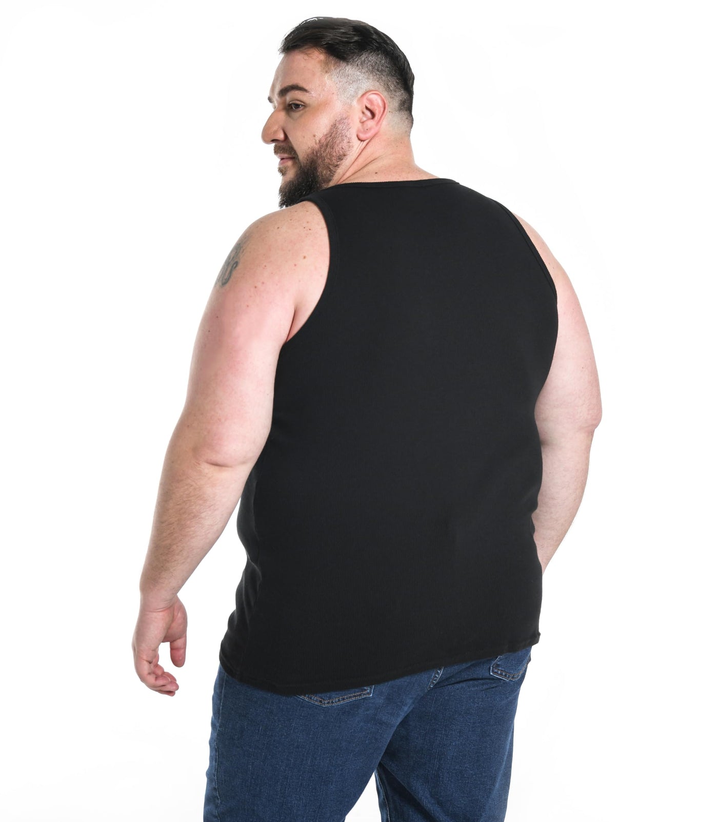 Comfneat Men's 4-Pack Big & Tall Undershirts Ribbed Cotton Tank Tops